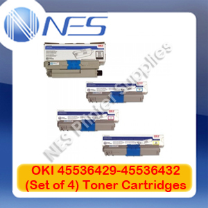 OKI Genuine 45536429-45536432 (x4) BK/C/M/Y Toner Set for C911/C931/C941/C911dn